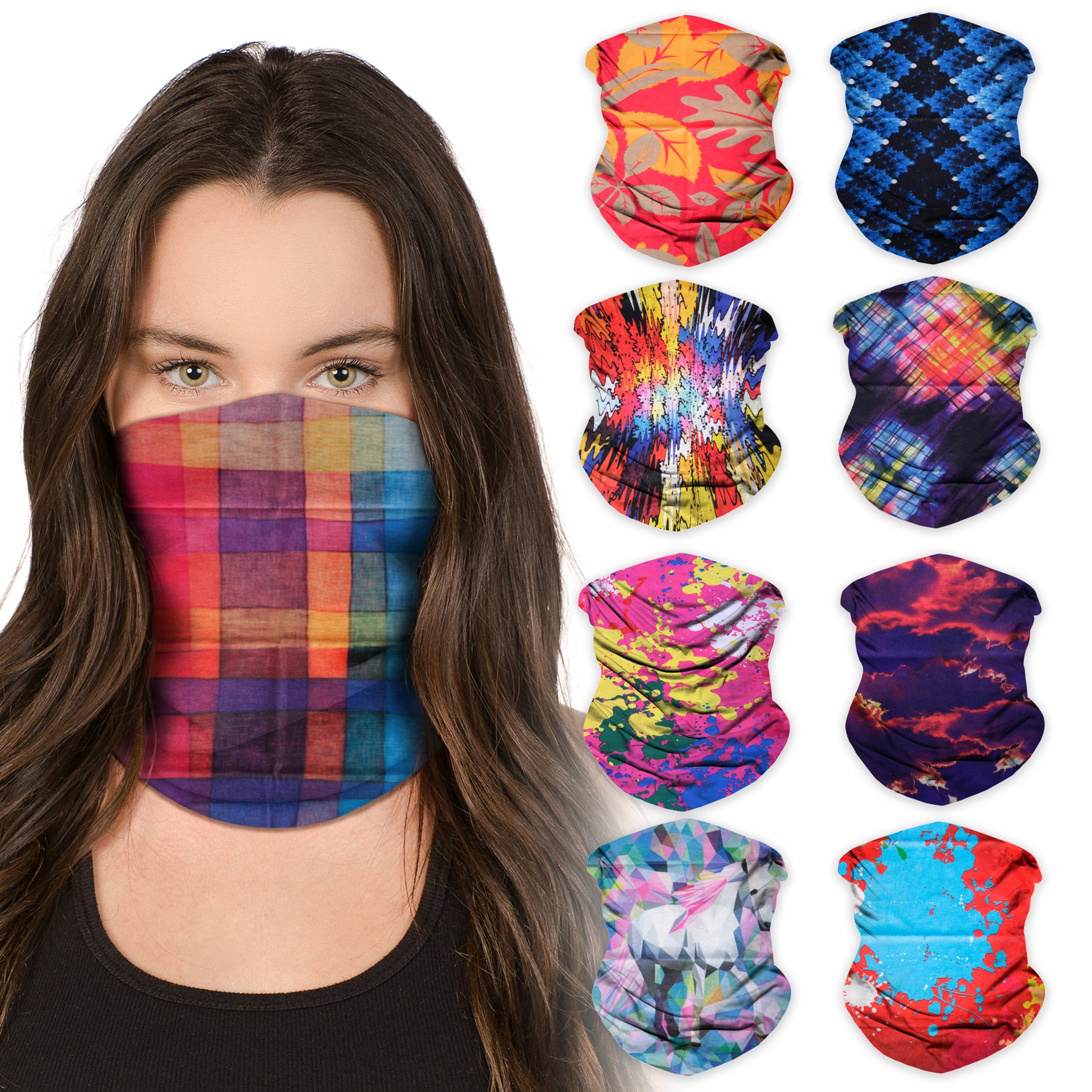 Neck Gaiter Face Mask Bandana Neck Gators Face Coverings for Men & Women I Neck Gator Masks Rave Life Series 1