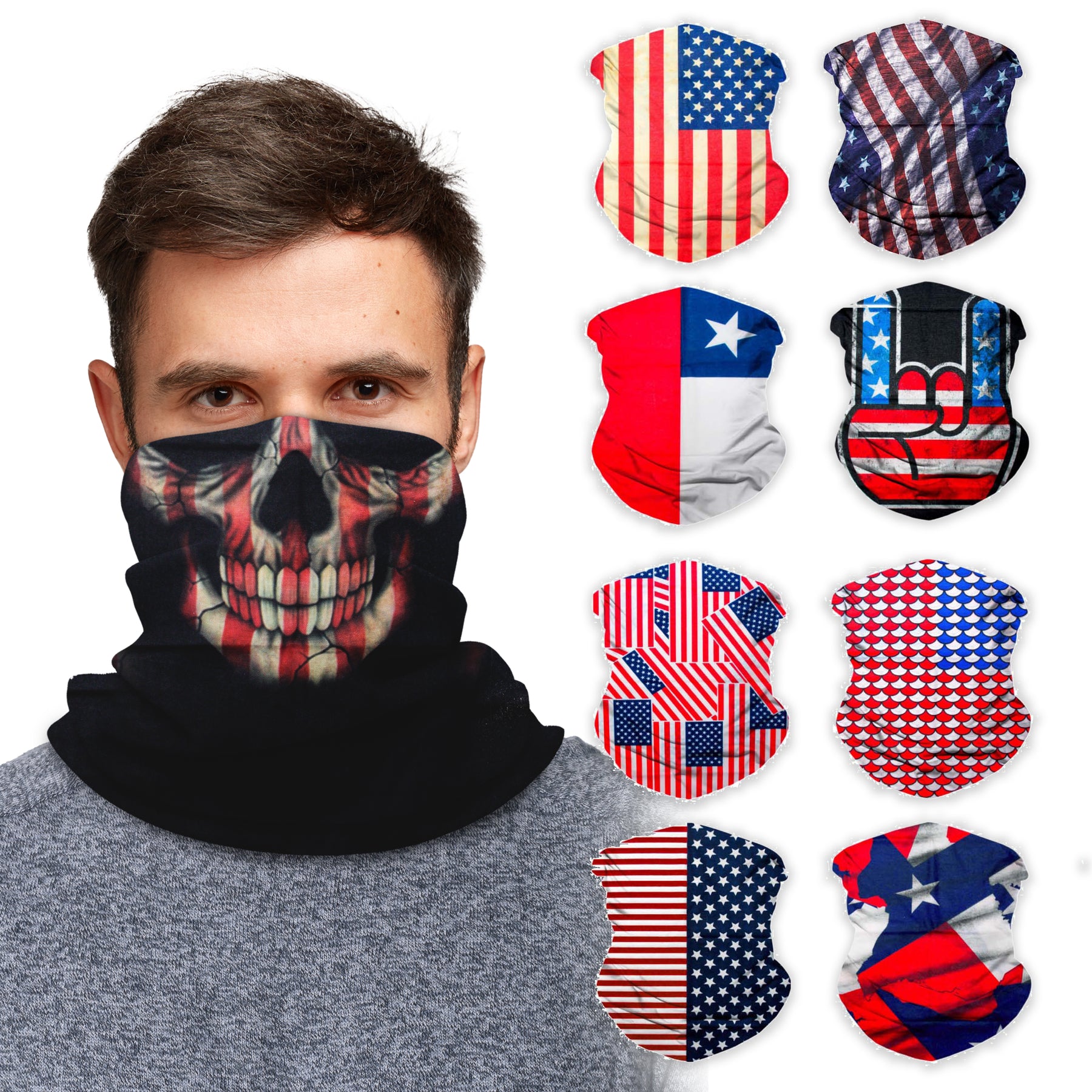 Neck Gaiter Face Mask Bandana Neck Gators Face Coverings for Men & Women I Neck Gator Masks USA 1