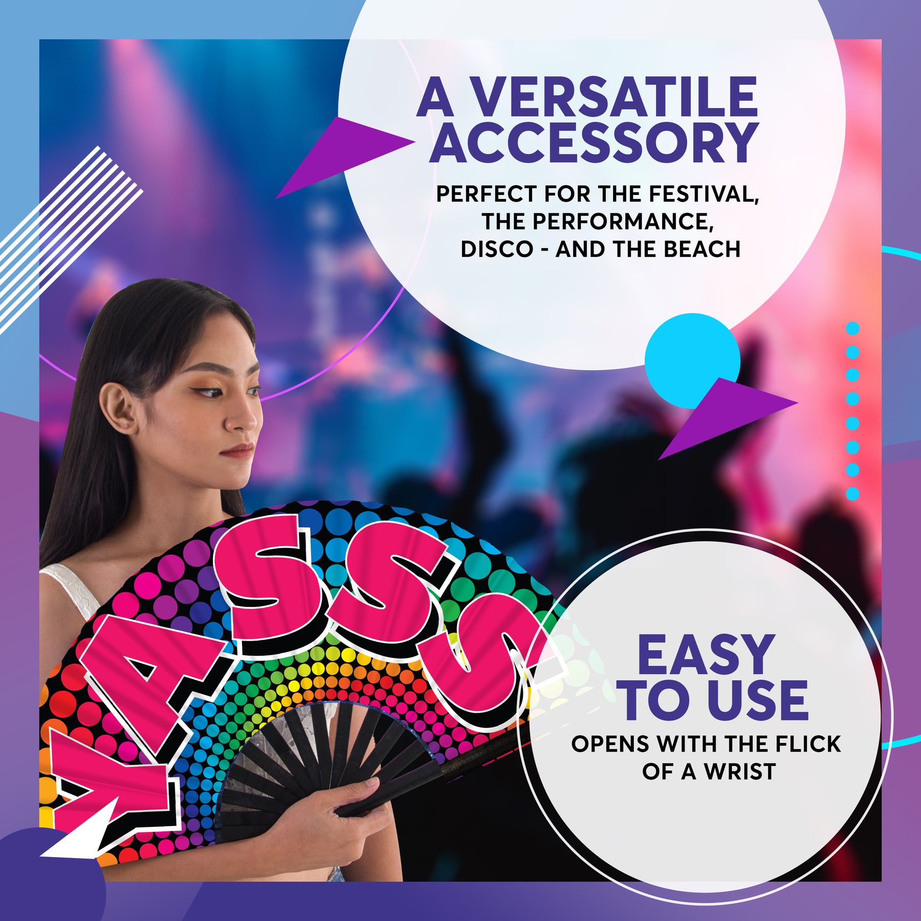 SoJourner Bags Rave Hand Fan (Yasss)