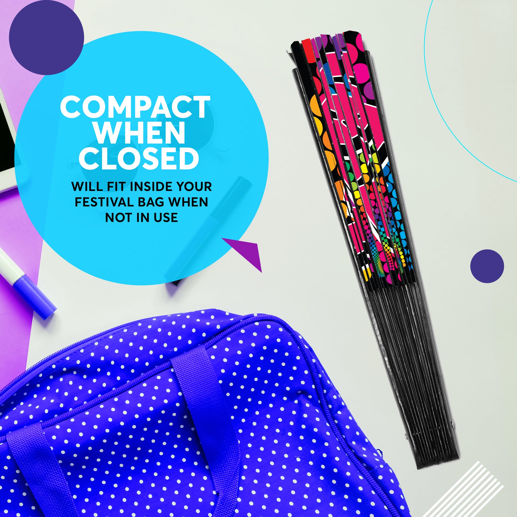 SoJourner Bags Rave Hand Fan (Yasss)