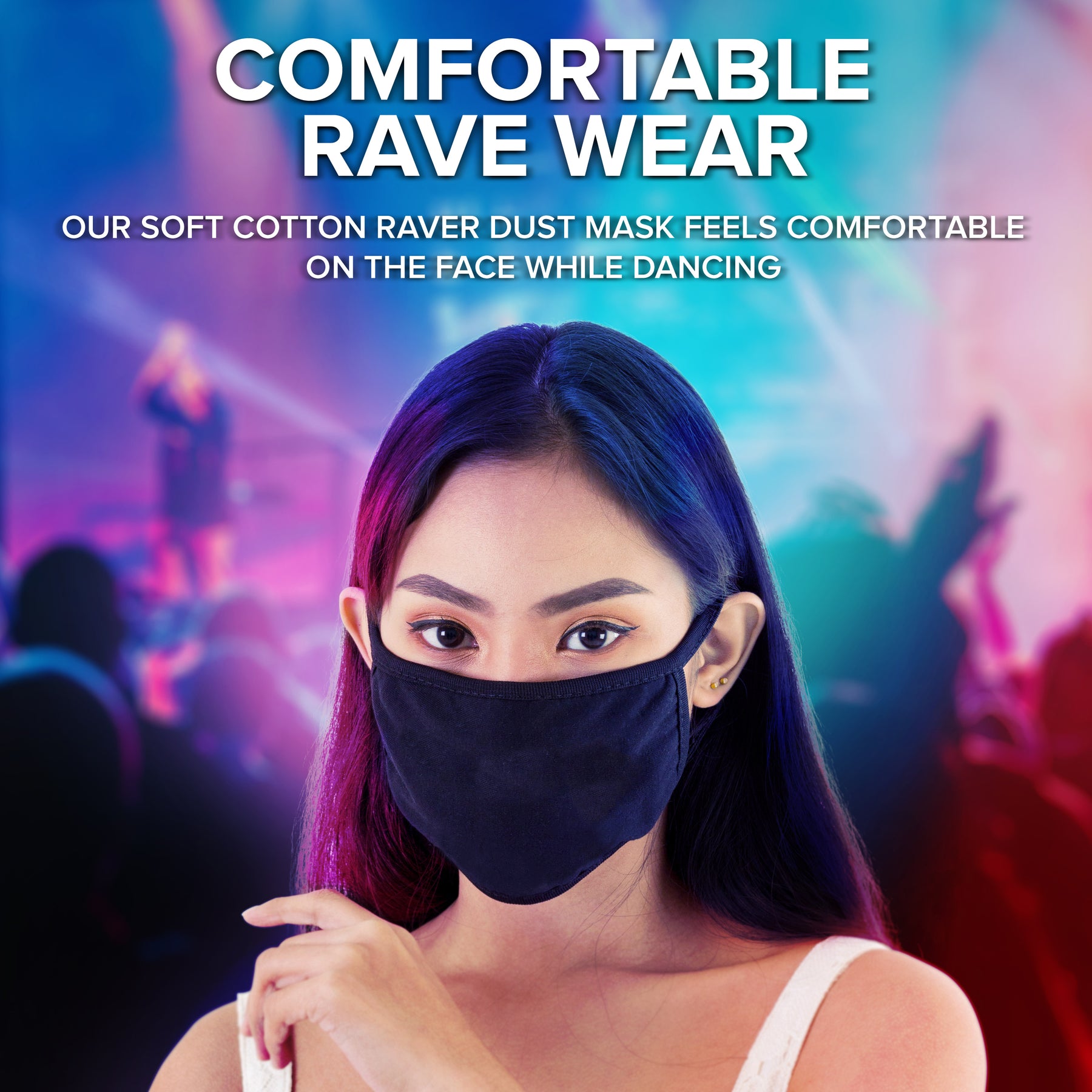 Black Face Mouth Mask - Cotton Face Covering (10 Pack) - Face Mask Resuable, Washable, Breathable, Adjustable