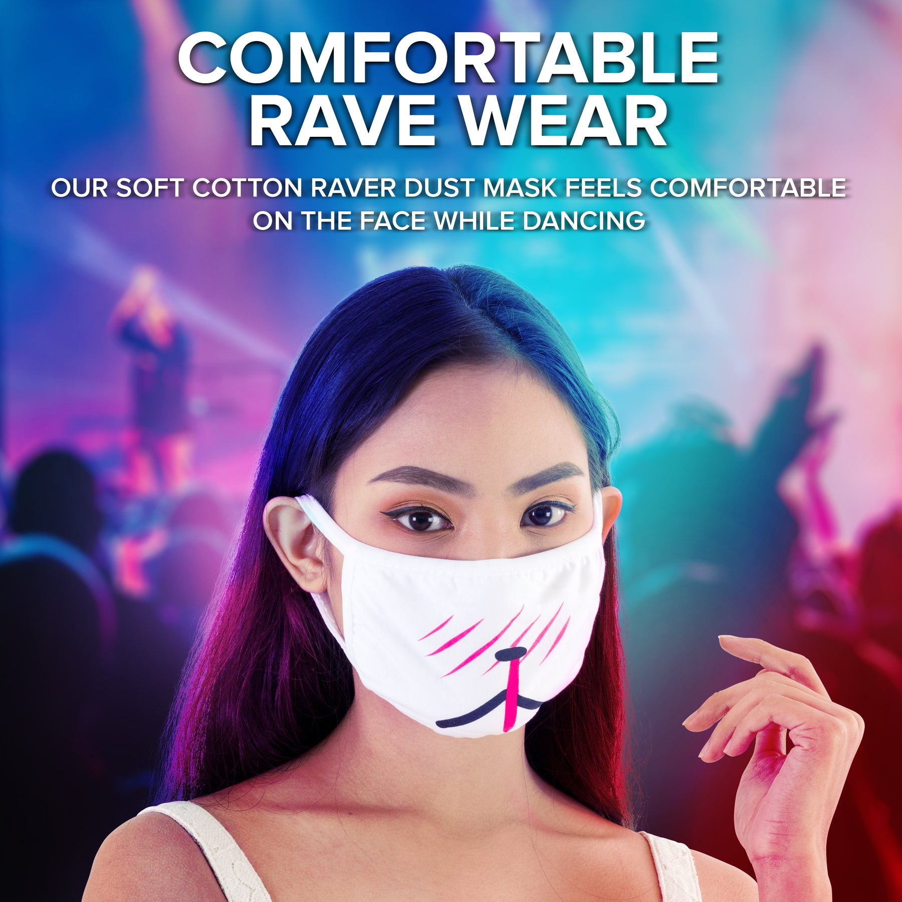 Face Masks (6 Pack - White Anime Designs) White Cotton Mask - Adult Cute Anime Design - Face Mask Reusable, Washable, Breathable, Adjustable