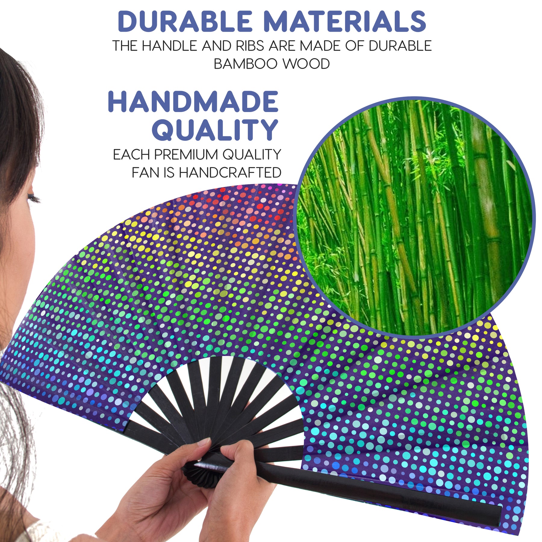 Fanny Pack SoJourner Bags Rave Hand Fan (Rainbow Lights) - SoJourner Bags