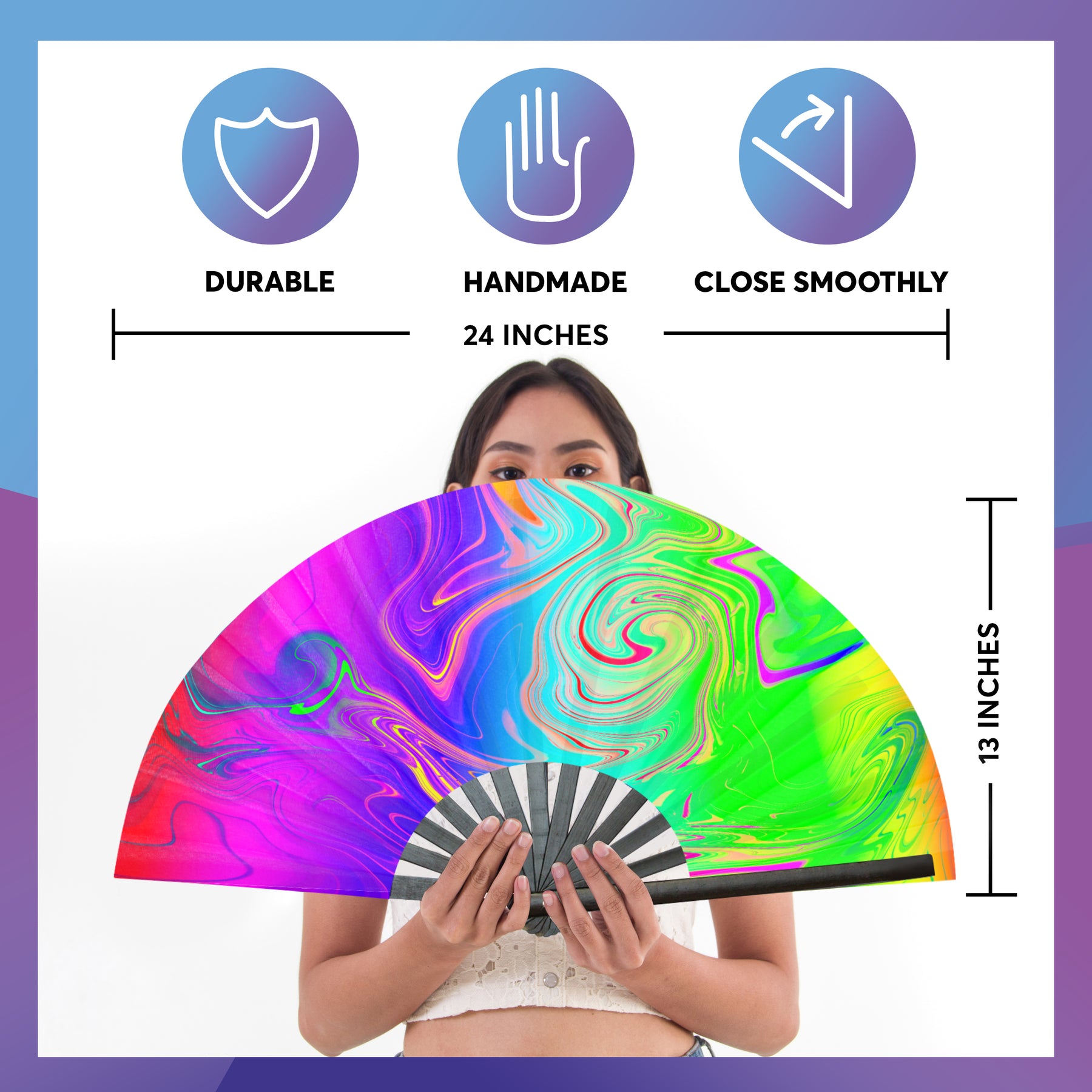 Fanny Pack SoJourner Bags Rave Hand Fan (Psychedelic 2) - SoJourner Bags