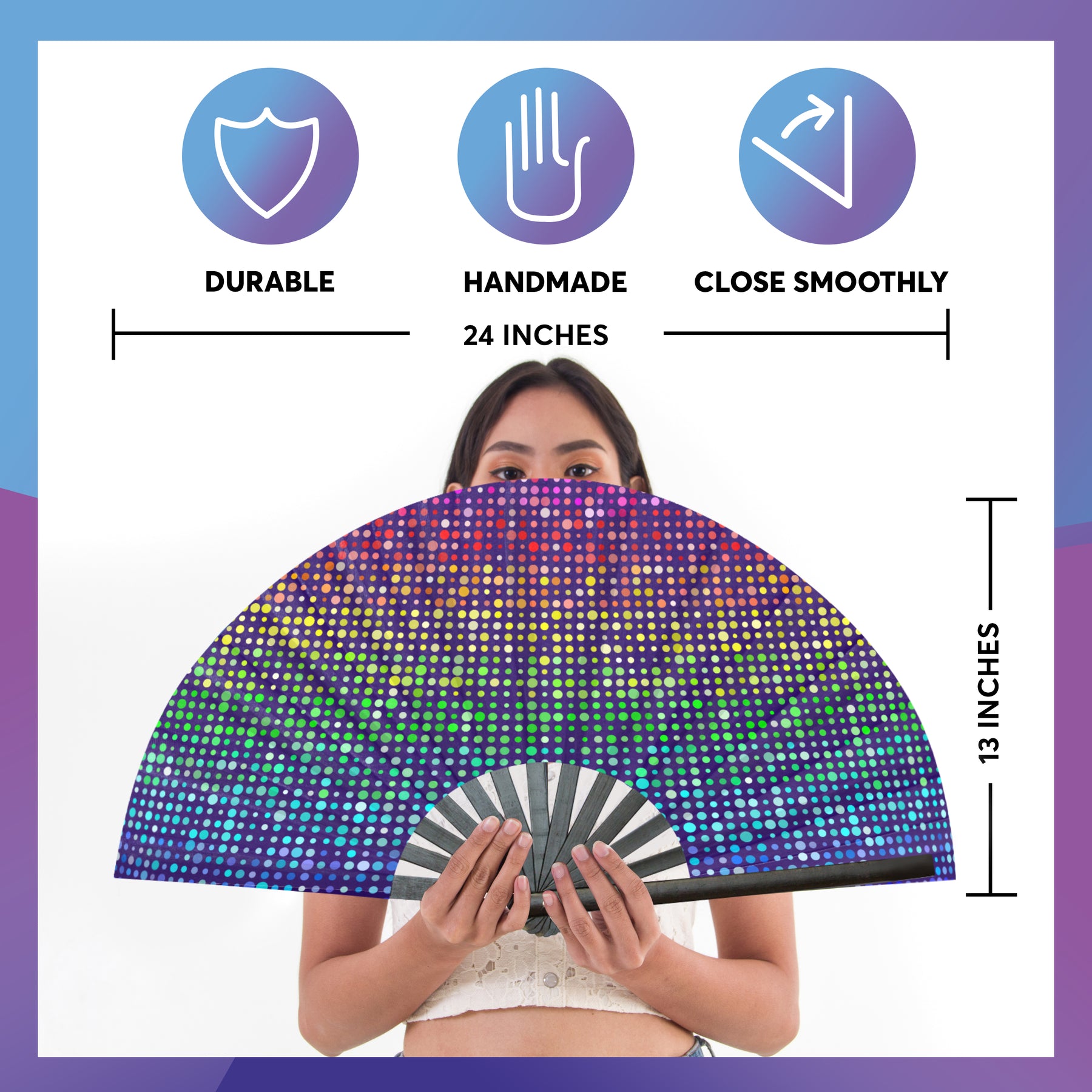 Fanny Pack SoJourner Bags Rave Hand Fan (Rainbow Lights) - SoJourner Bags