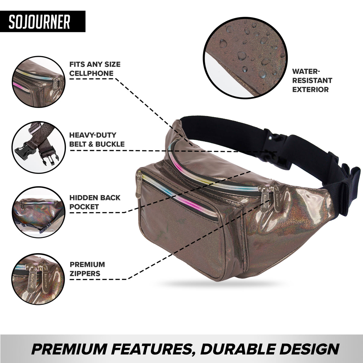 Copper Glitter Fanny Pack