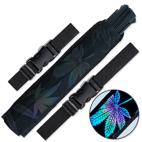 Rave Fan Holster - Rave Fan Holder - Rave Festival Accessories | Hand Fan Holder & Thigh Holster for Rave Essentials Leaf - Reflective