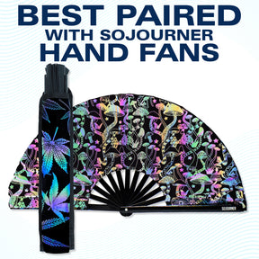 Rave Fan Holster - Rave Fan Holder - Rave Festival Accessories | Hand Fan Holder & Thigh Holster for Rave Essentials Leaf - Reflective