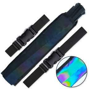 Rave Fan Holster - Rave Fan Holder - Rave Festival Accessories | Hand Fan Holder & Thigh Holster for Rave Essentials Rainbow - Reflective