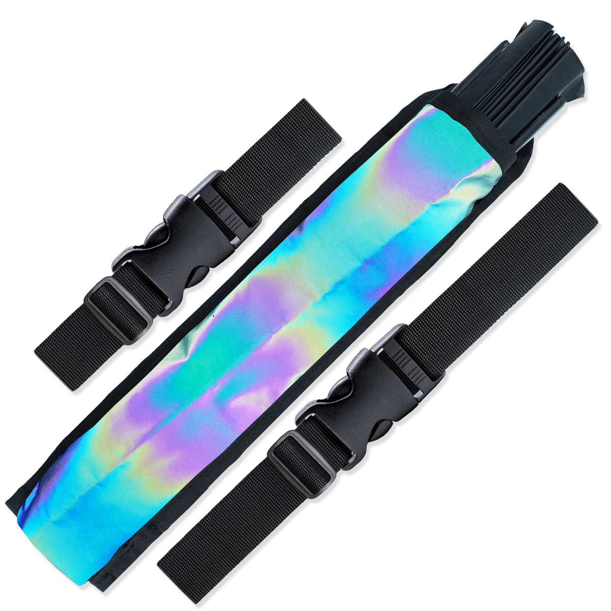 Rave Fan Holster - Rave Fan Holder - Rave Festival Accessories | Hand Fan Holder & Thigh Holster for Rave Essentials Rainbow - Reflective