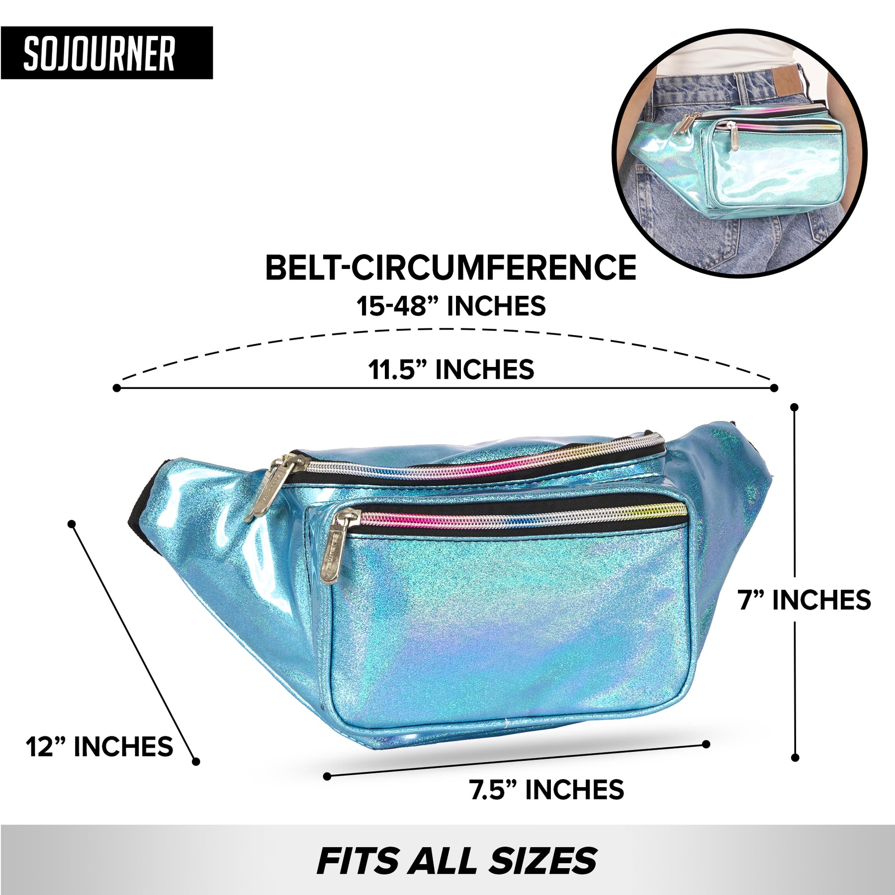 Glitter Blue Fanny Pack