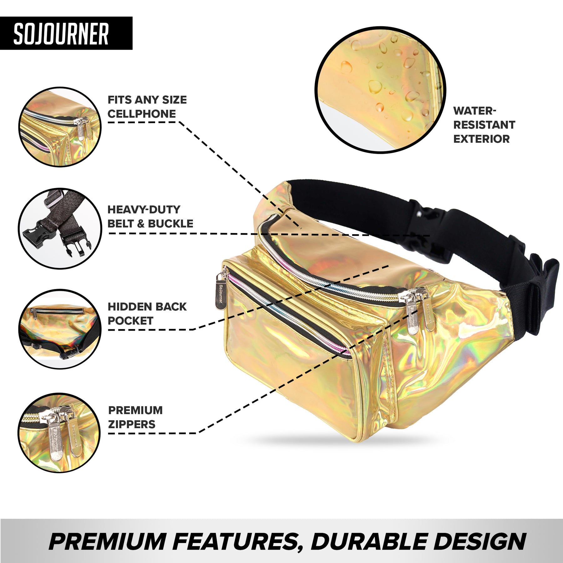 Holographic Gold Fanny Pack