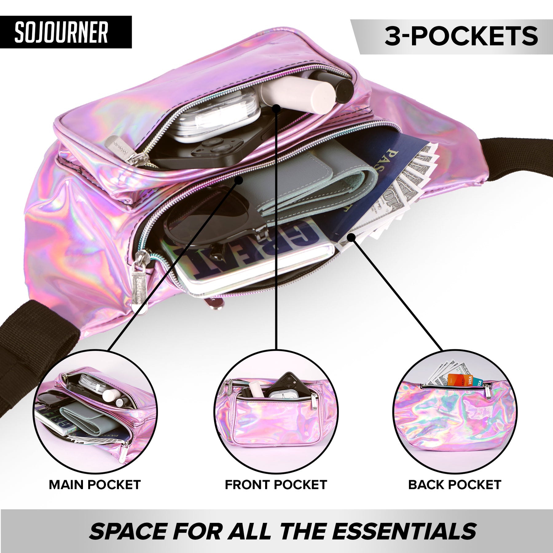 Holographic Pink Fanny Pack