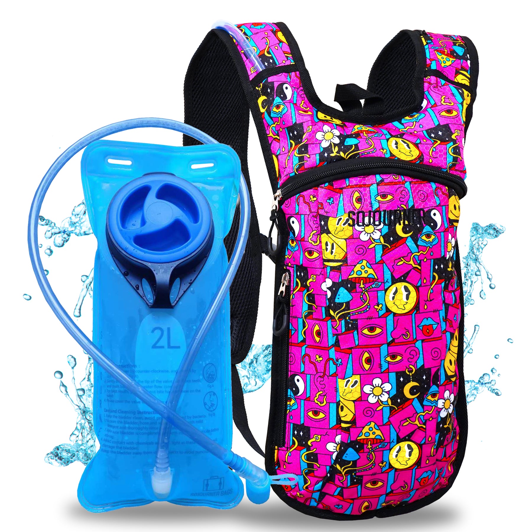 Hydration Pack Backpack - 2L Water Bladder - Big Mood