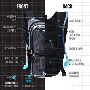 Medium Hydration Pack Backpack - 2L Water Bladder - Clear Transparent