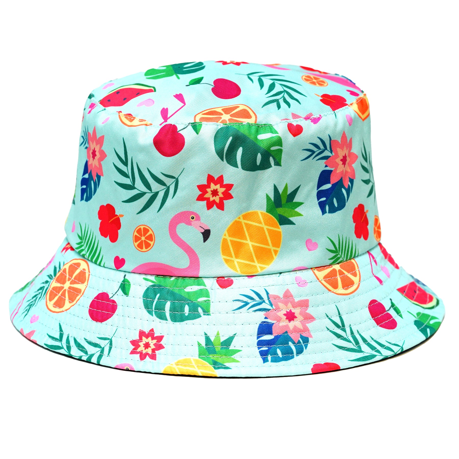 Rave Bucket Hat for Women & Men - Teal Flamingo