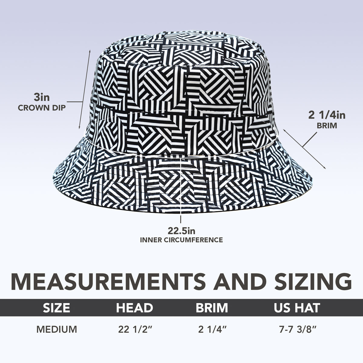 Rave Bucket Hat for Women & Men - Black & White Checkered