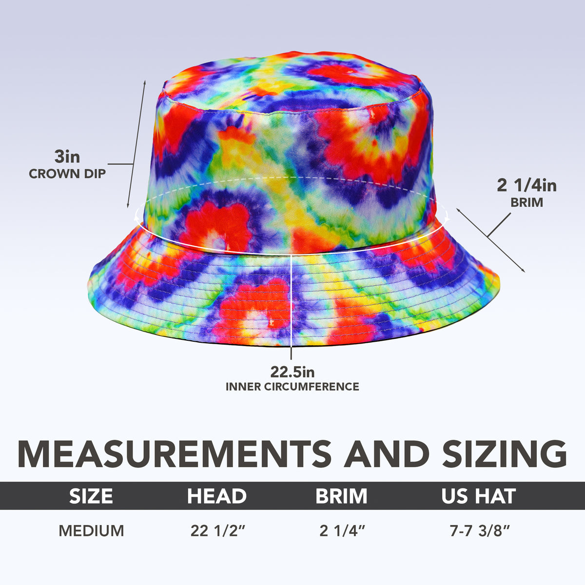 Rave Bucket Hat for Women & Men - Classic Tie Dye