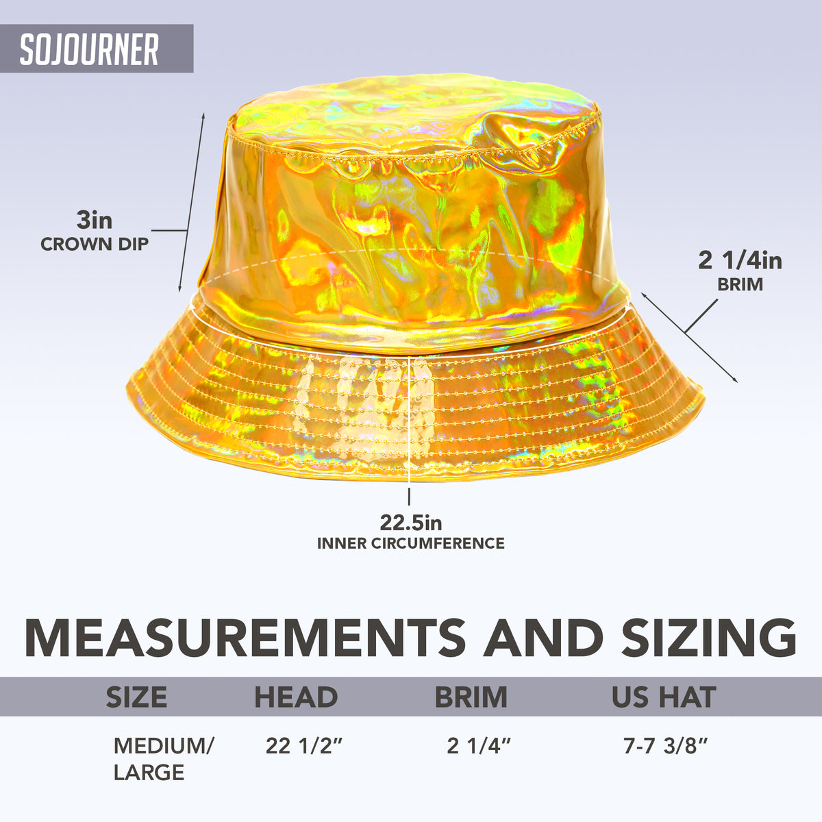 Rave Bucket Hat for Women & Men - Holographic Gold