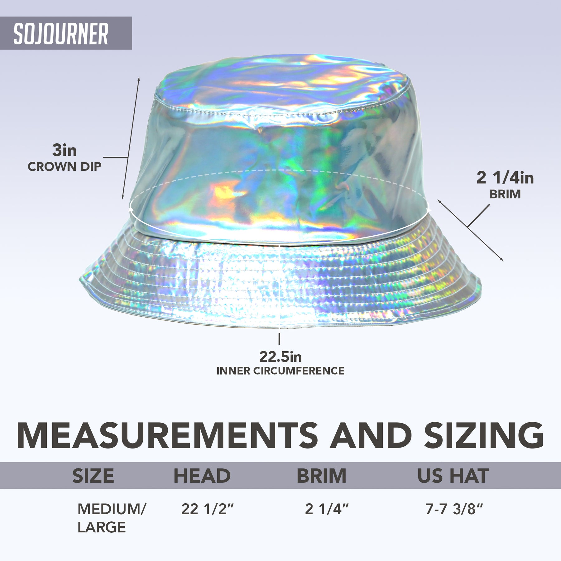 Rave Bucket Hat for Women & Men - Holographic Silver