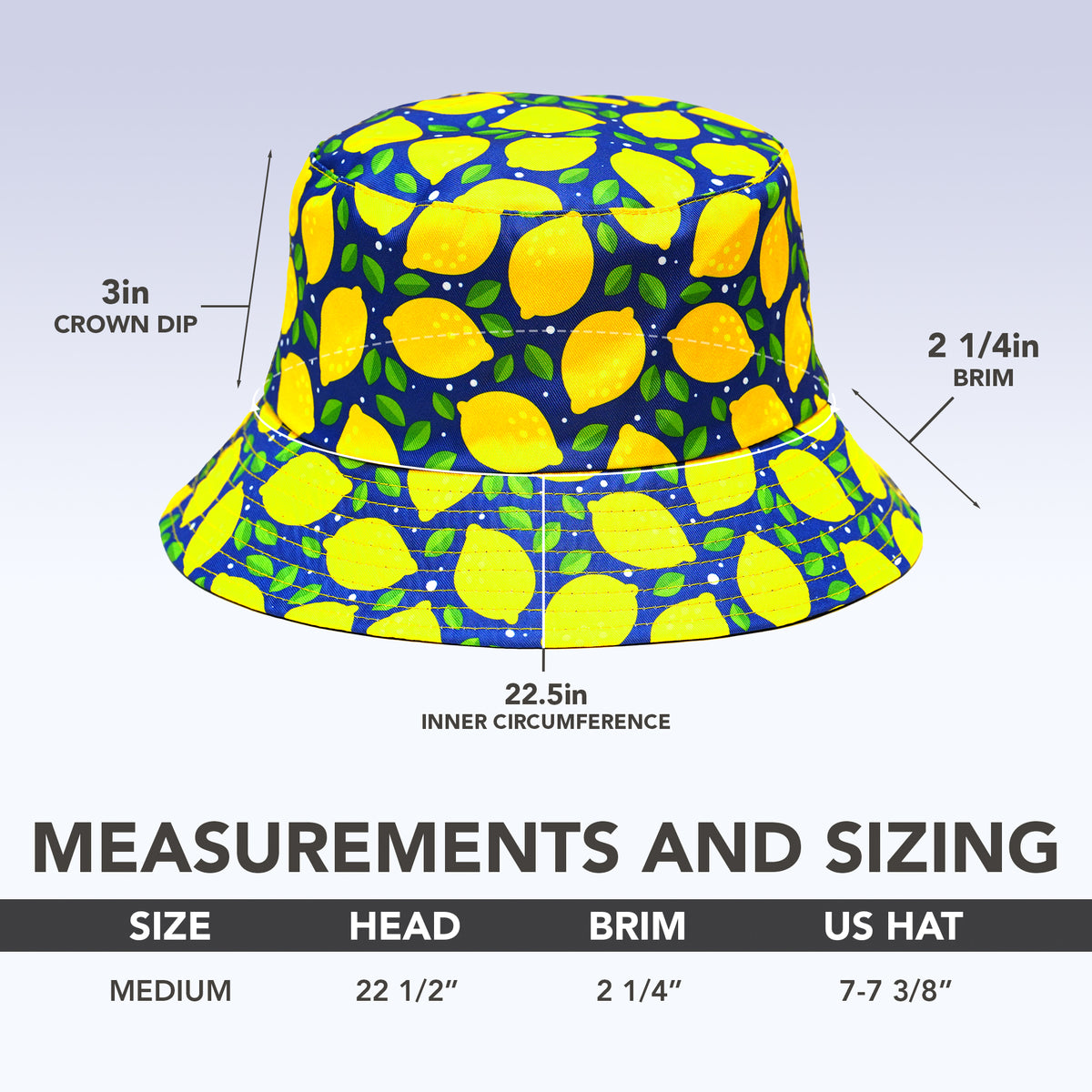 Rave Bucket Hat for Women & Men - Lemons