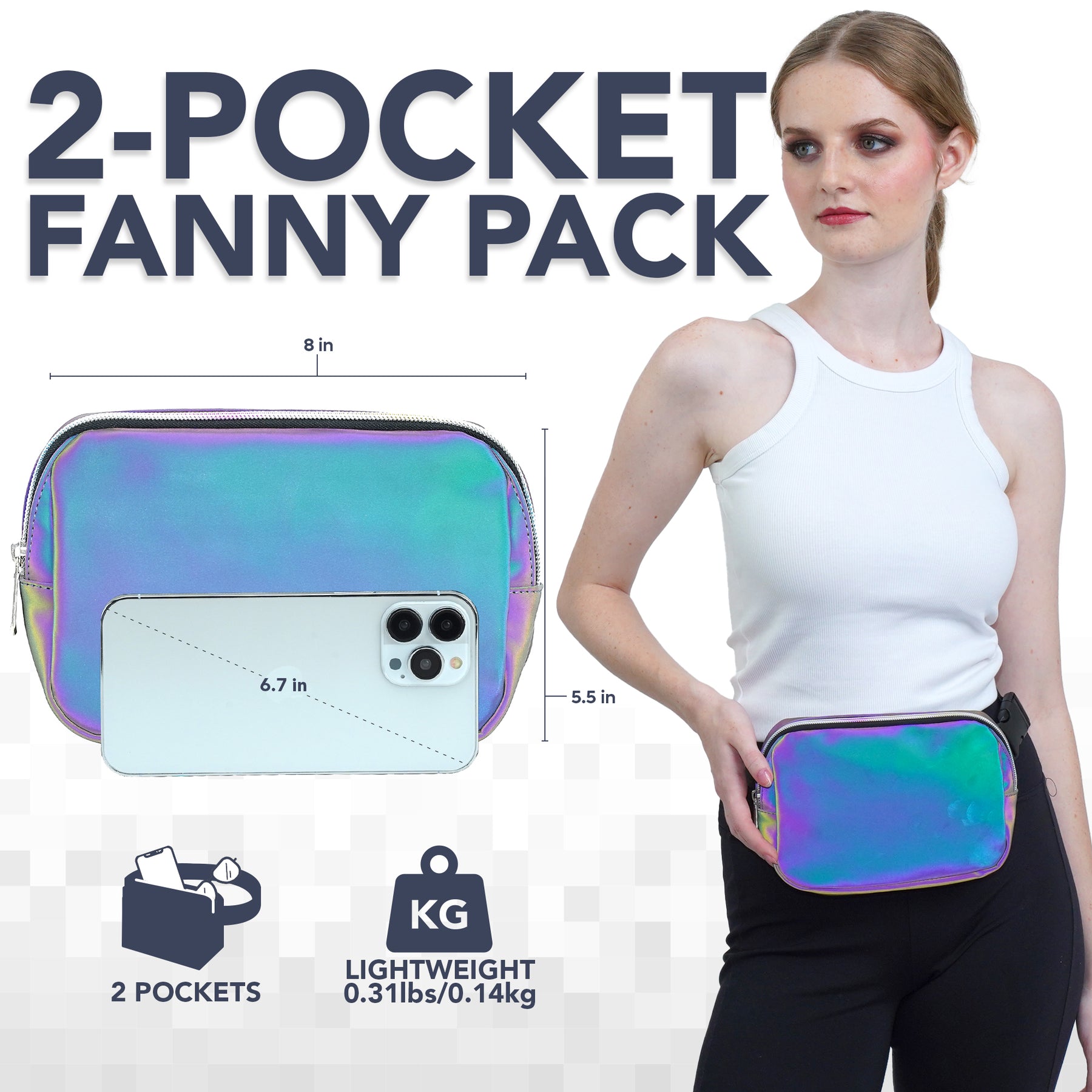 Charcoal Laser Fanny Pack Belt Bag for Women I Rave Cross Body Fanny Packs for Women - Festival Crossbody Bags small Waist Bag Men