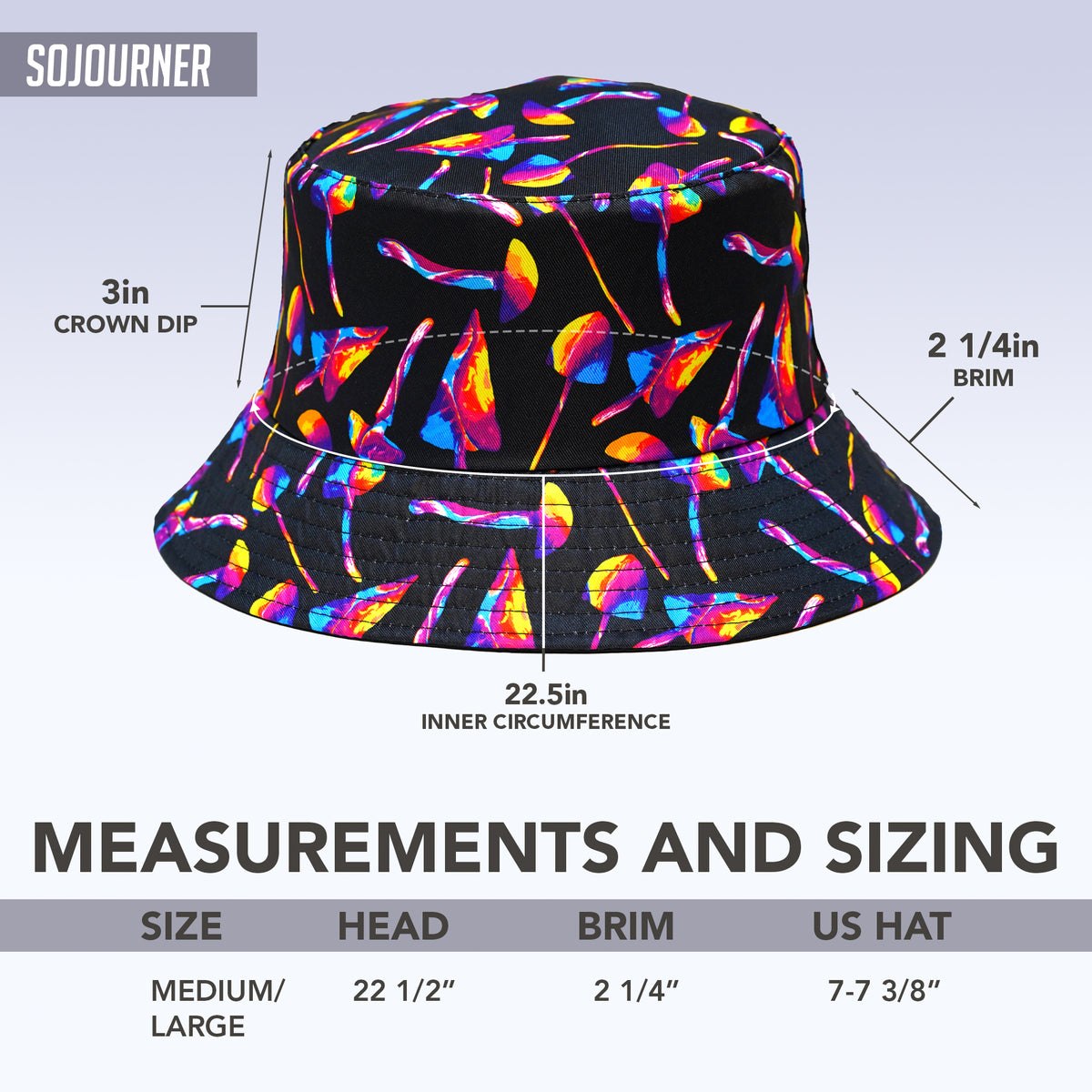 Rave Bucket Hat for Women & Men - Mushroom Black