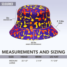 Rave Bucket Hat for Women & Men - Mushroom Purple