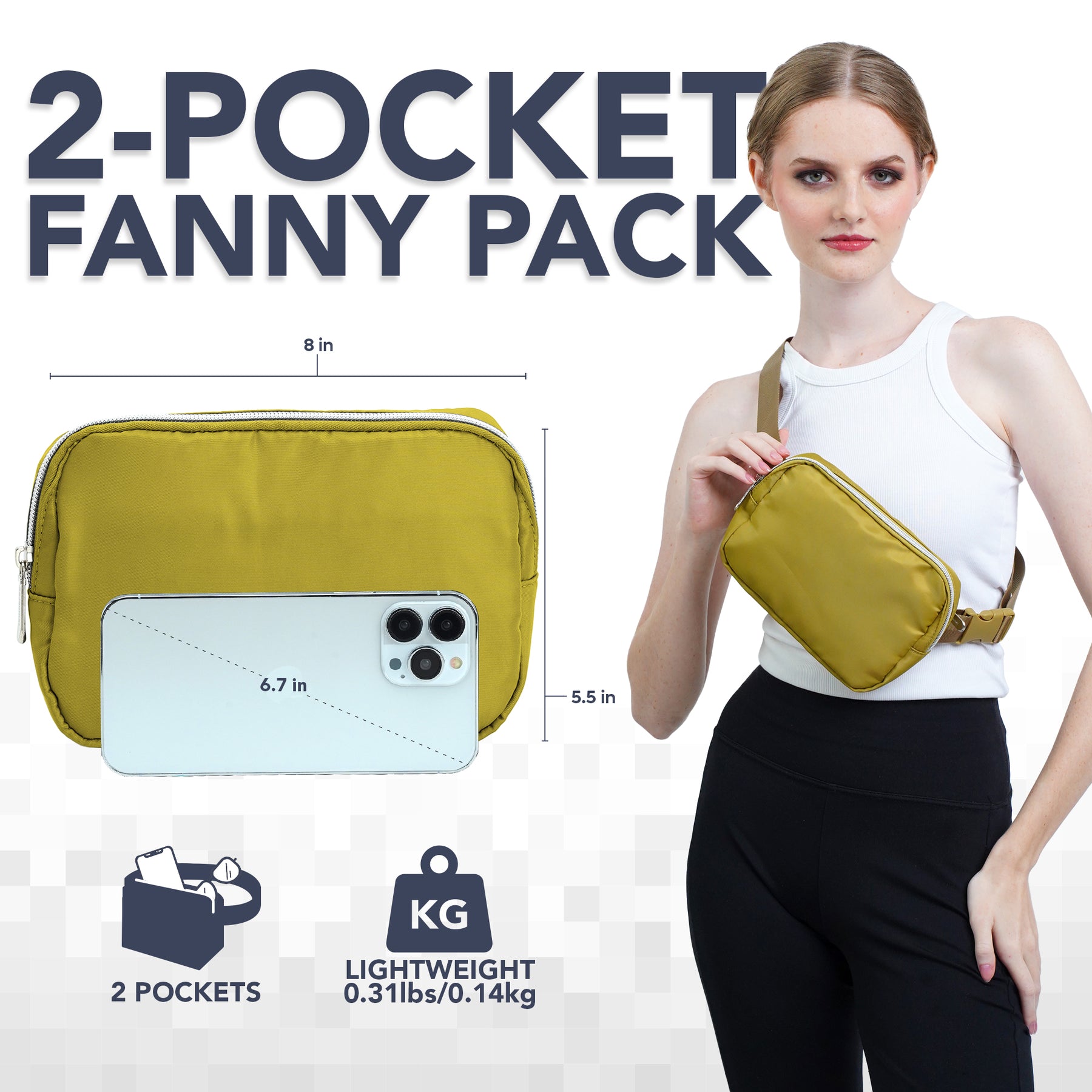 Olive Green Fanny Pack Belt Bag for Women I Cross Body Fanny Packs for Women - Crossbody Bags small Waist Bag Men