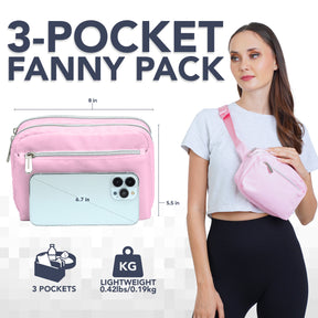Pink Fanny Pack Belt Bag for Women I Cross Body Fanny Packs for Women - Crossbody Bags small Waist Bag Men