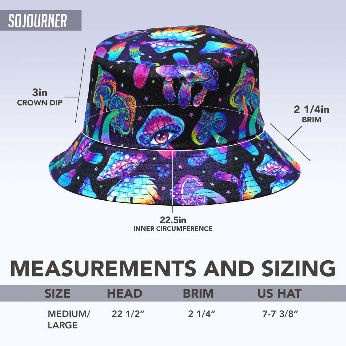 Rave Bucket Hat for Women & Men - Magic Mushroom