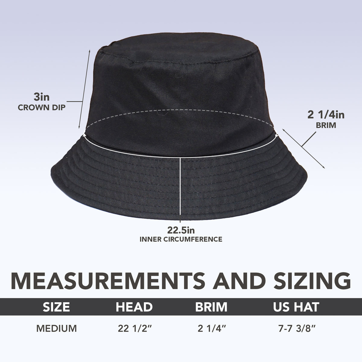 Rave Bucket Hat for Women & Men - Solid Black