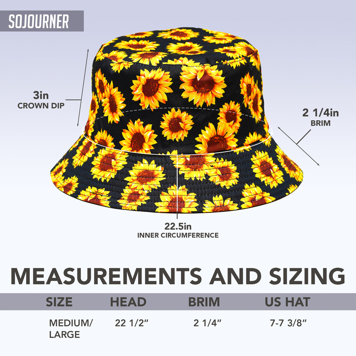 Rave Bucket Hat for Women & Men - Sunflower