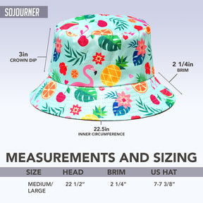 Rave Bucket Hat for Women & Men - Teal Flamingo