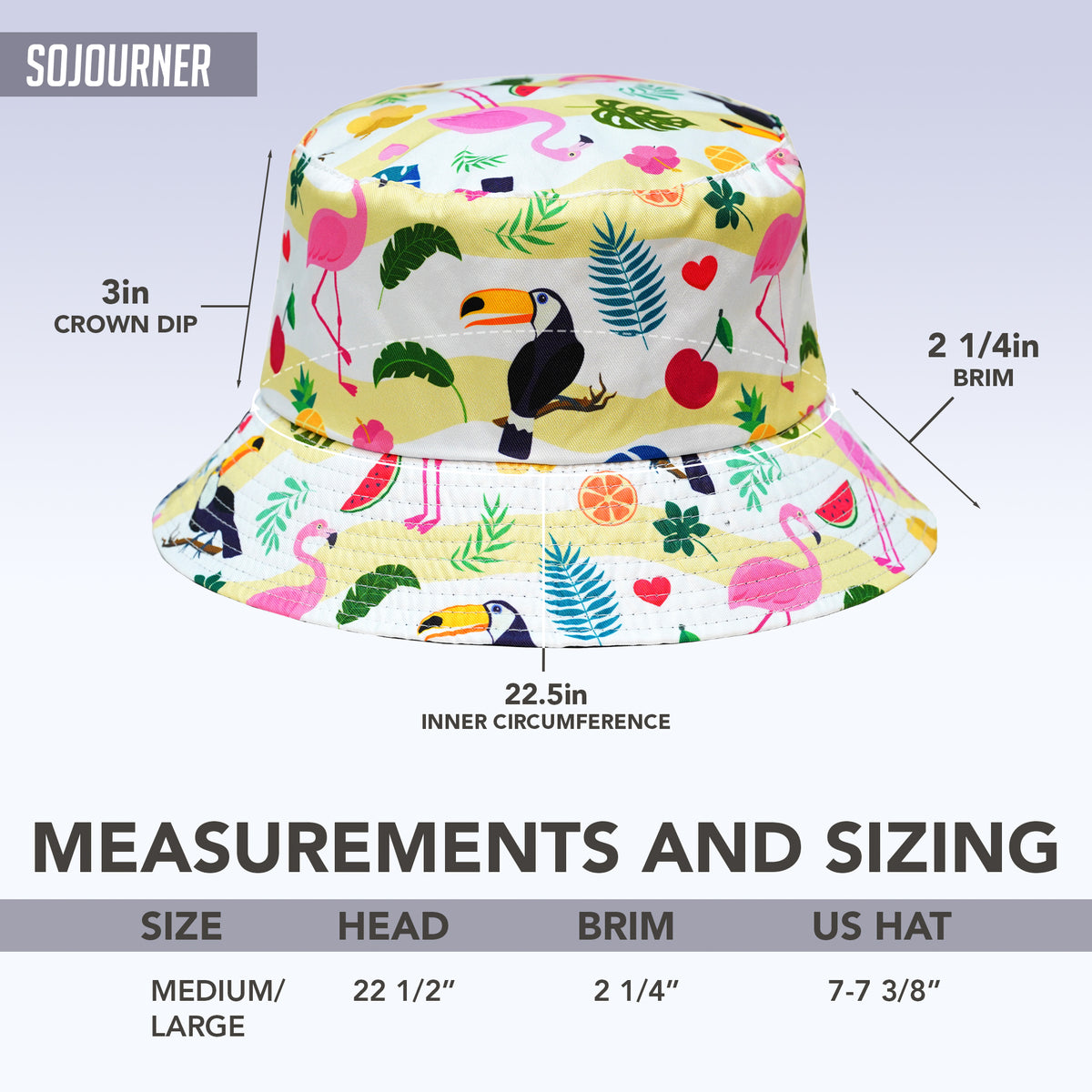 Rave Bucket Hat for Women & Men - Yellow Flamingo