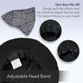Rave Bucket Hat for Women & Men - Black & White Checkered