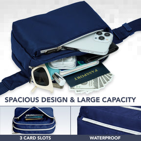 Navy Blue Fanny Pack Belt Bag for Women I Cross Body Fanny Packs for Women