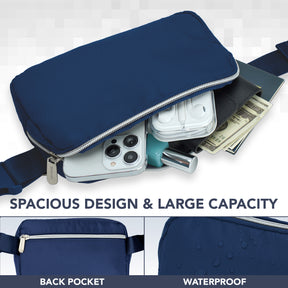 Navy Blue Fanny Pack Belt Bag for Women I Cross Body Fanny Packs for Women - Crossbody Bags small Waist Bag Men
