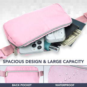 Pink Fanny Pack Belt Bag for Women I Cross Body Fanny Packs for Women - Crossbody Bags small Waist Bag Men