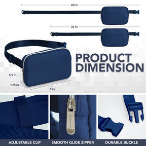 Navy Blue Fanny Pack Belt Bag for Women I Cross Body Fanny Packs for Women - Crossbody Bags small Waist Bag Men