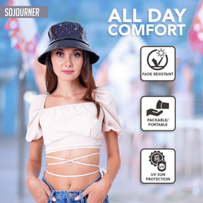 Rave Bucket Hat for Women & Men - Holographic Black