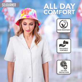 Rave Bucket Hat for Women & Men - Holographic Tie-Dye