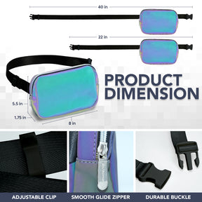 Charcoal Laser Fanny Pack Belt Bag for Women I Rave Cross Body Fanny Packs for Women - Festival Crossbody Bags small Waist Bag Men
