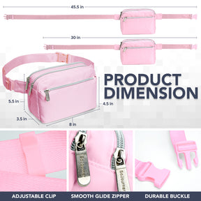 Pink Fanny Pack Belt Bag for Women I Cross Body Fanny Packs for Women - Crossbody Bags small Waist Bag Men
