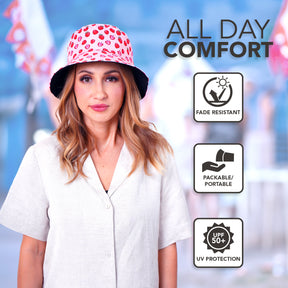 Rave Bucket Hat for Women & Men - Strawberry