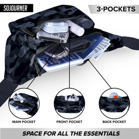 Black Camo Pack Belt Bag I Mens Fanny Packs for Women Fashionable - Crossbody Bag Bum bag Waist Bag Waist Pack