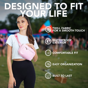 Pink Fanny Pack Belt Bag for Women I Cross Body Fanny Packs for Women - Crossbody Bags small Waist Bag Men