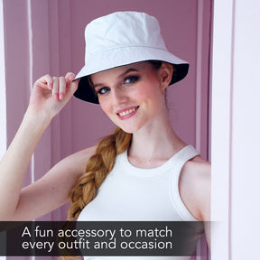 Rave Bucket Hat for Women & Men - Solid White