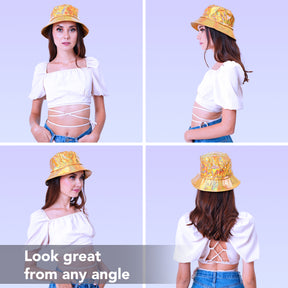 Rave Bucket Hat for Women & Men - Holographic Gold