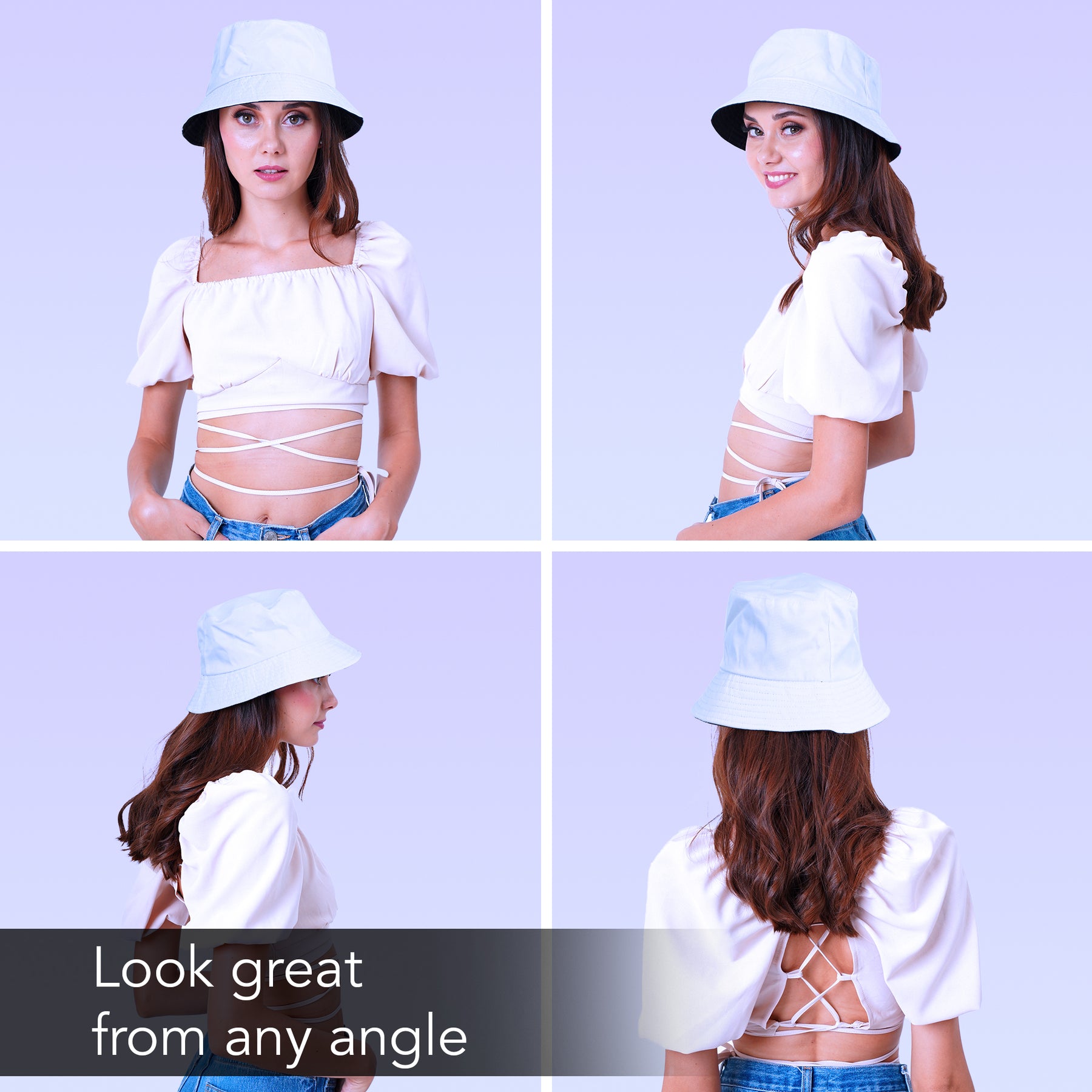 Rave Bucket Hat for Women & Men - Solid White